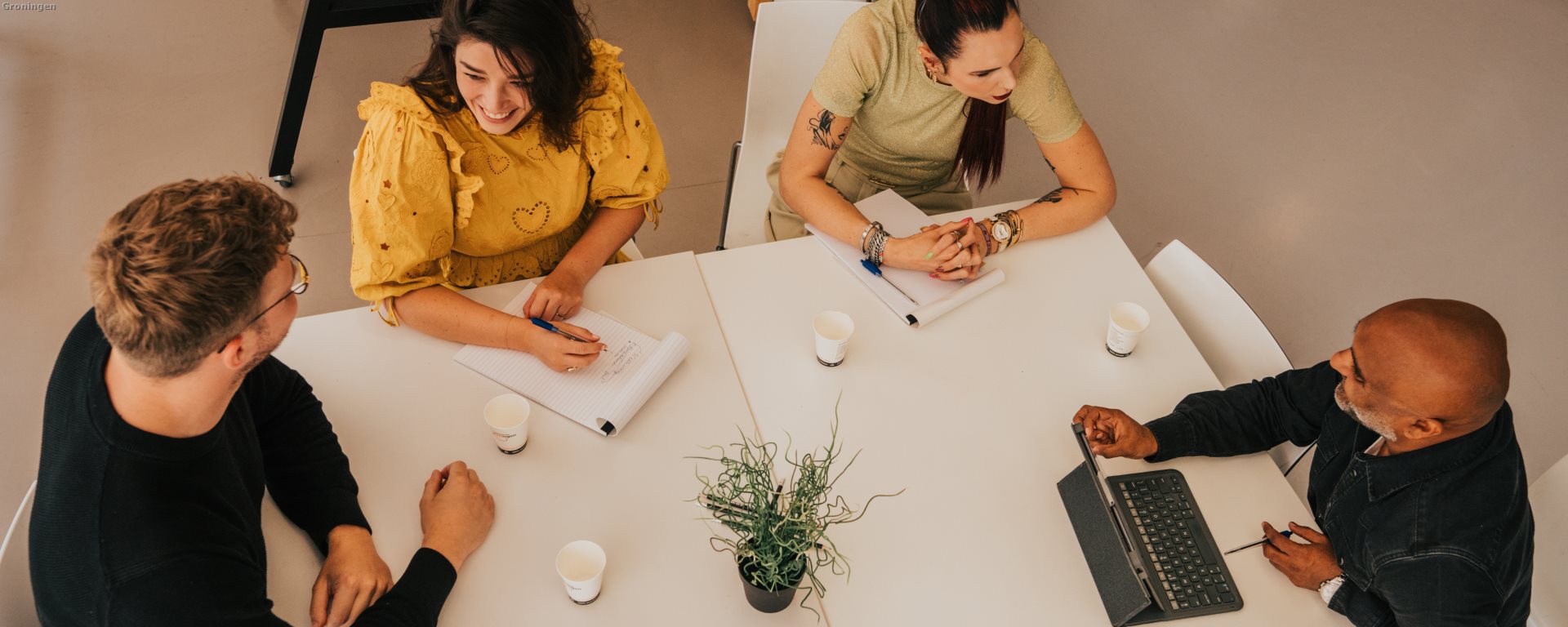 mix overleg binnen bovenaanzicht